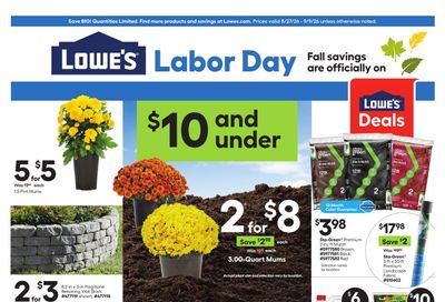 Lowe's (Augusta Area, KY) Weekly Ad August 27 - September 9, 2026