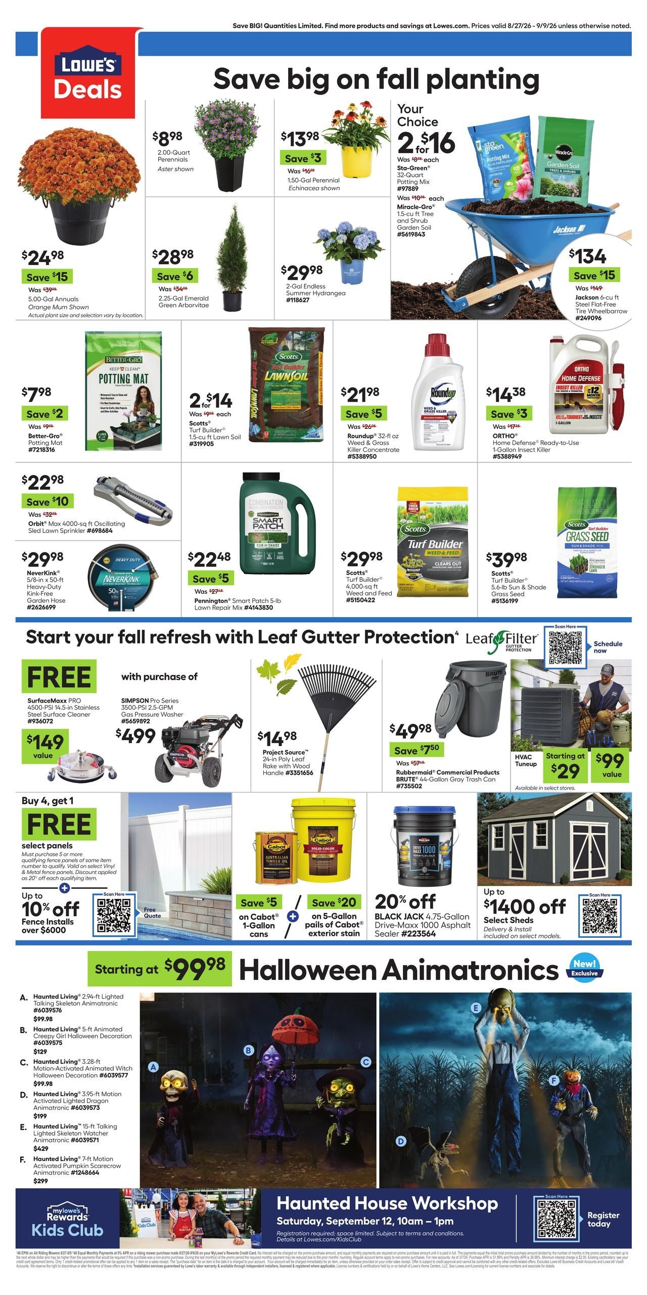 Lowe's (Augusta Area, KY) Weekly Ad August 27 - September 9, 2026