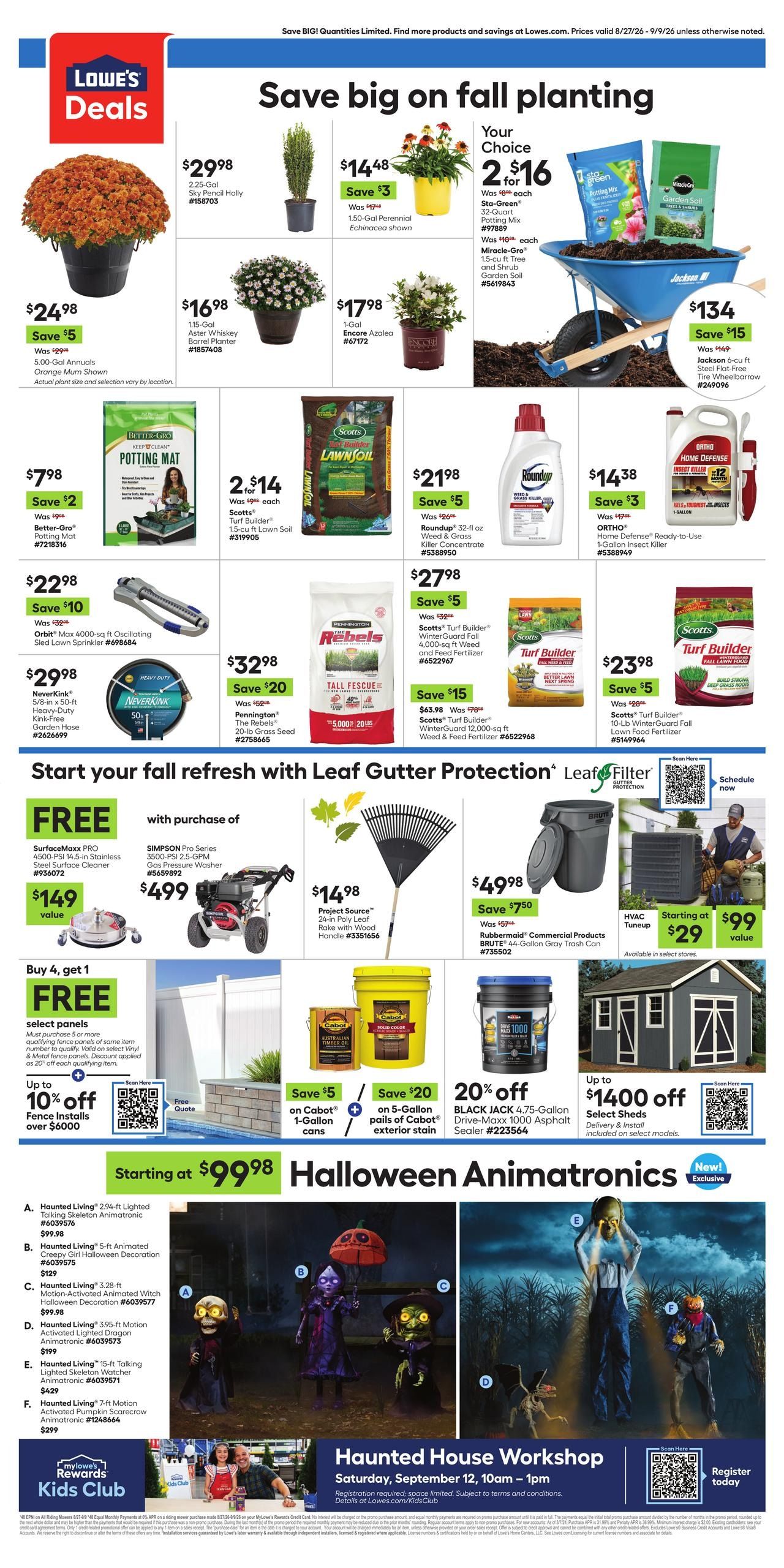 Lowe's (Belmont Area, NC) Weekly Ad August 27 - September 9, 2026