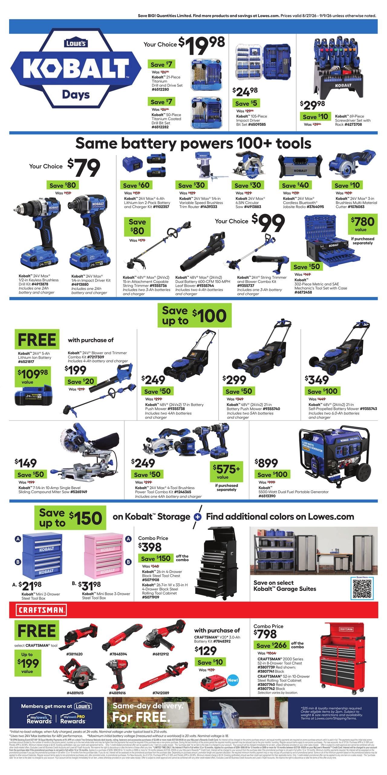 Lowe's (Antelope Area, CA) Weekly Ad August 27 - September 9, 2026