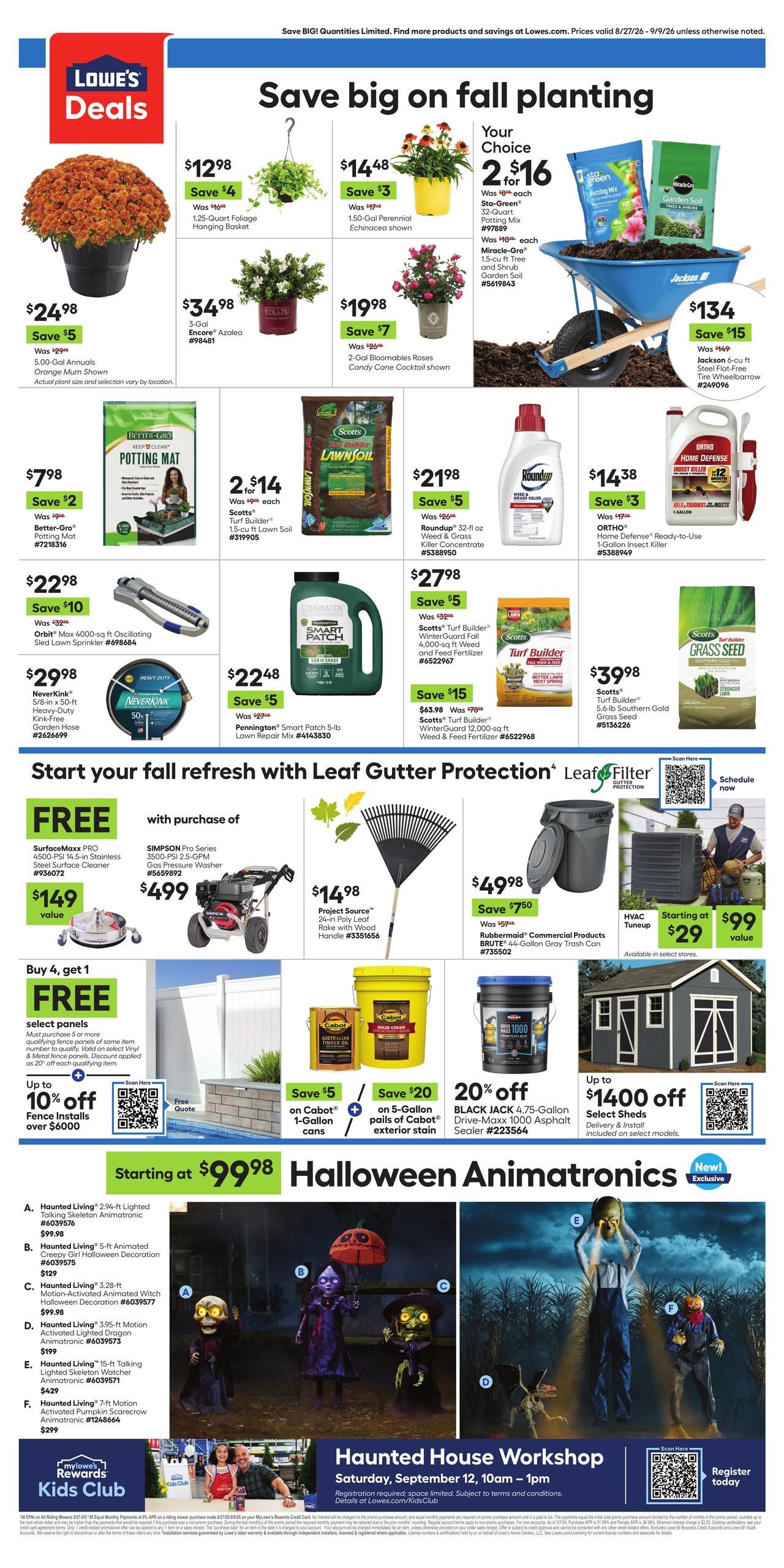 Lowe's (Lexington–Frankfort Area, KY) Weekly Ad August 27 - September 9, 2026