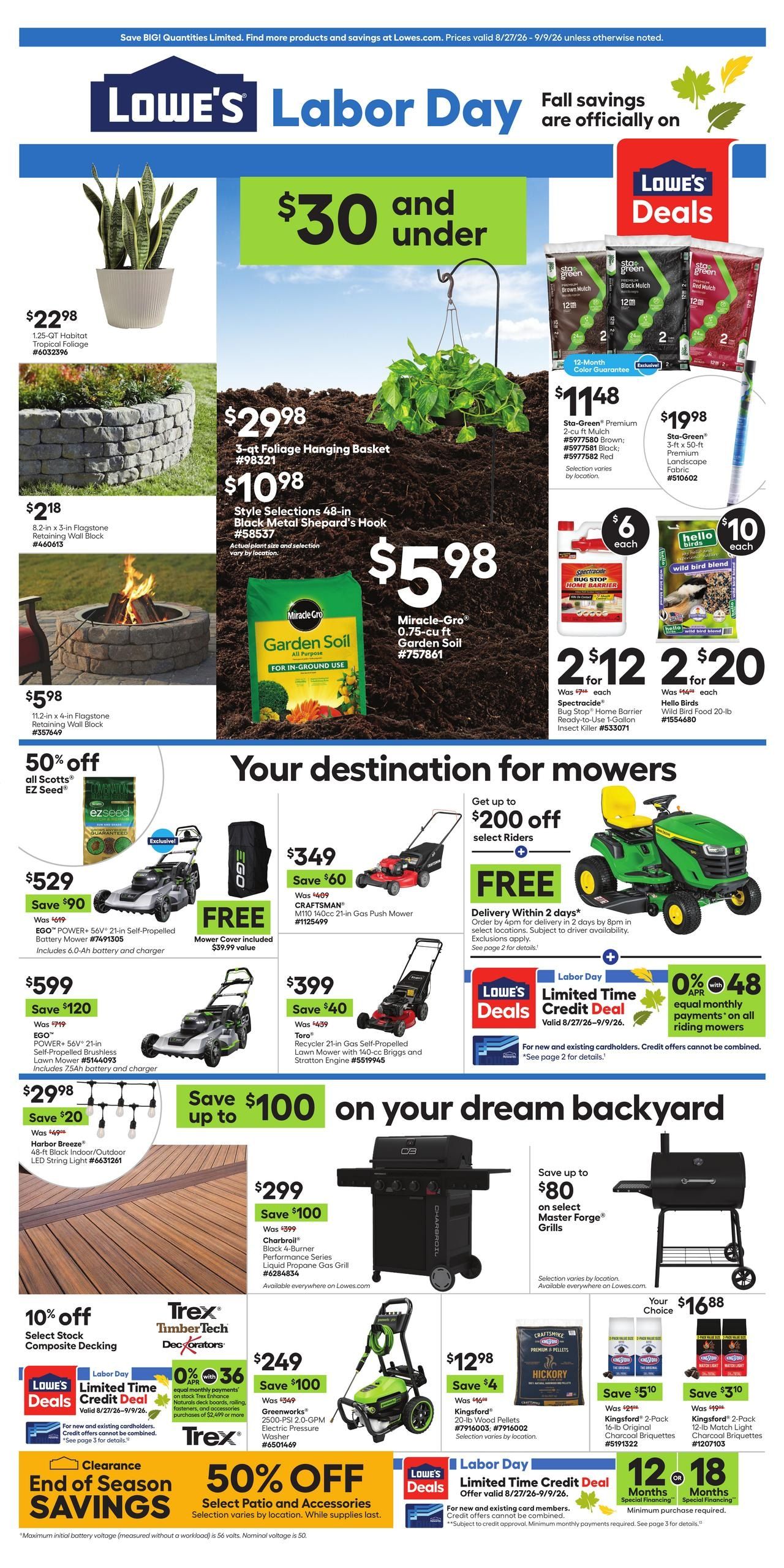Lowe's (AK) Weekly Ad August 27 - September 9, 2026