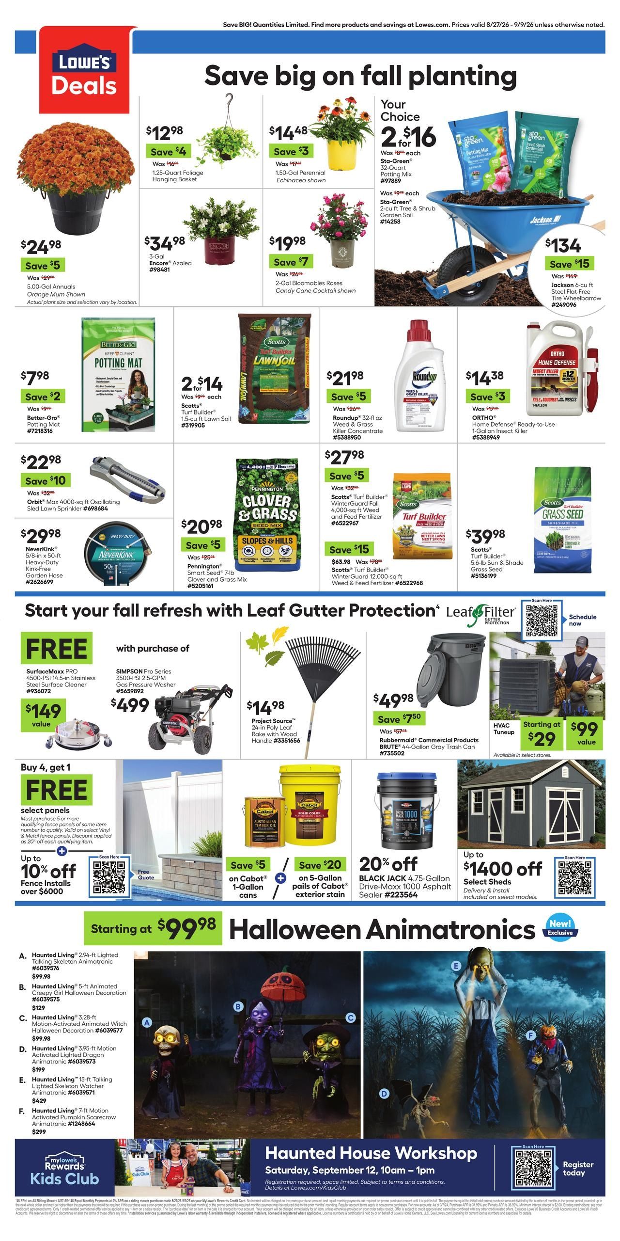 Lowe's (IL, IN, KY) Weekly Ad August 27 - September 9, 2026