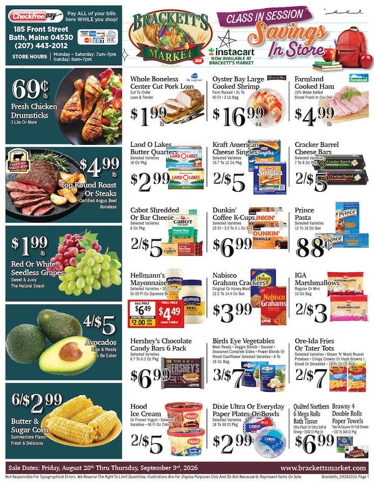 Brackett's Market Weekly Ad August 28 - September 3, 2026