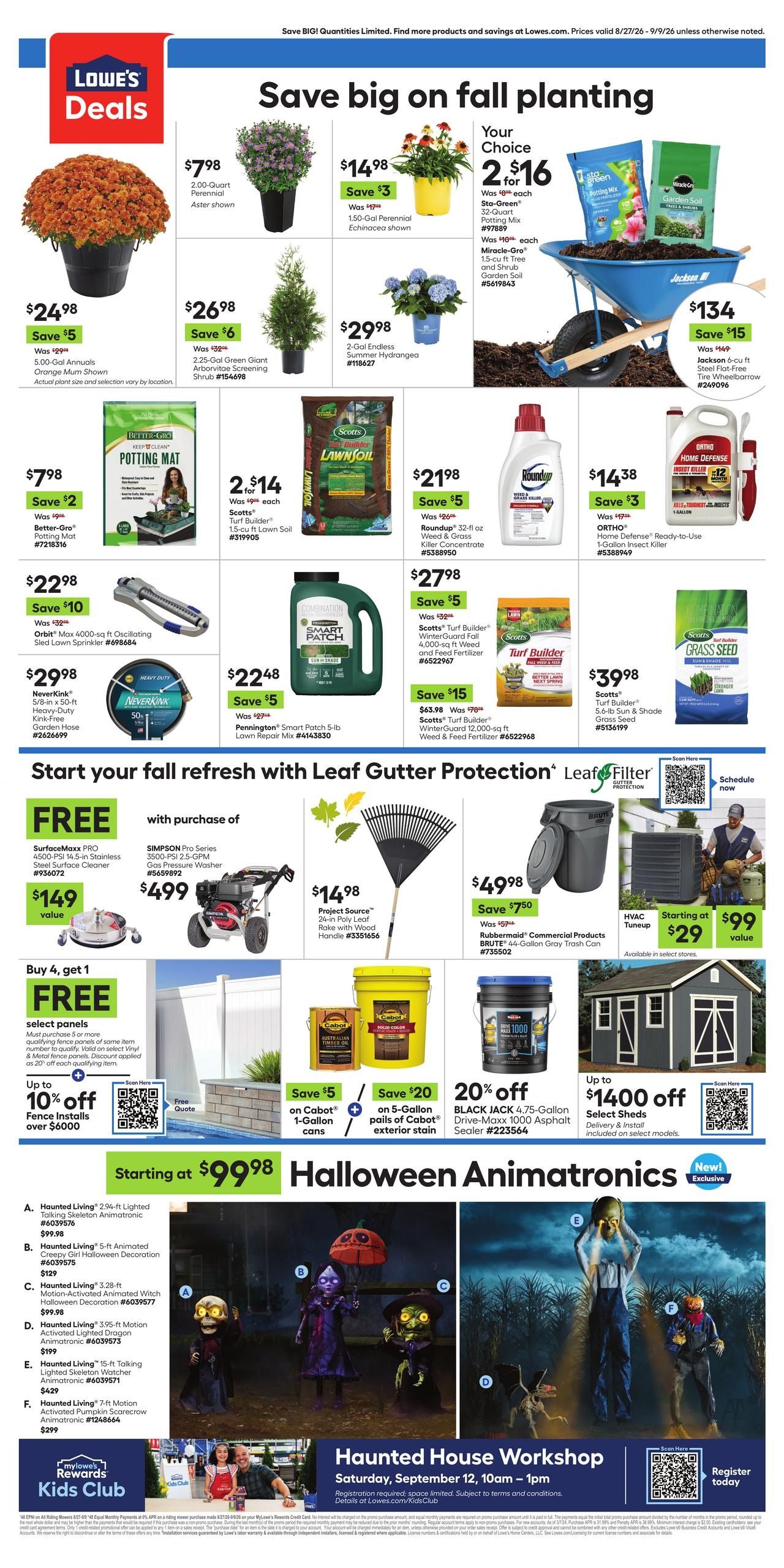 Lowe's (Brilliant Area, OH) Weekly Ad August 27 - September 9, 2026