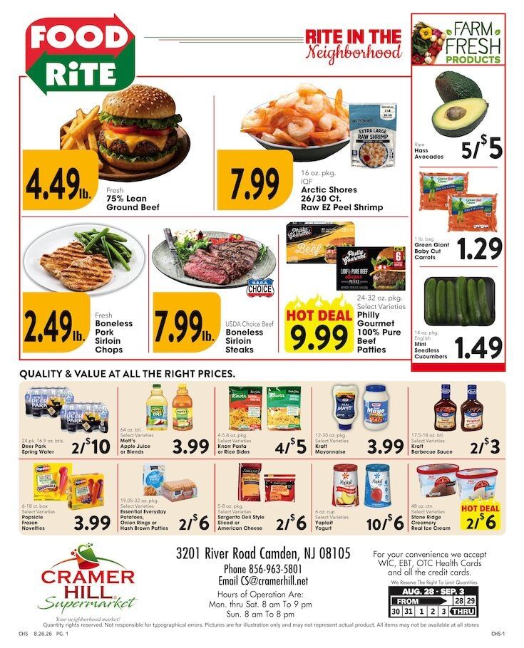 Cramer Hill Supermarket Weekly Ad August 28 - September 3, 2026
