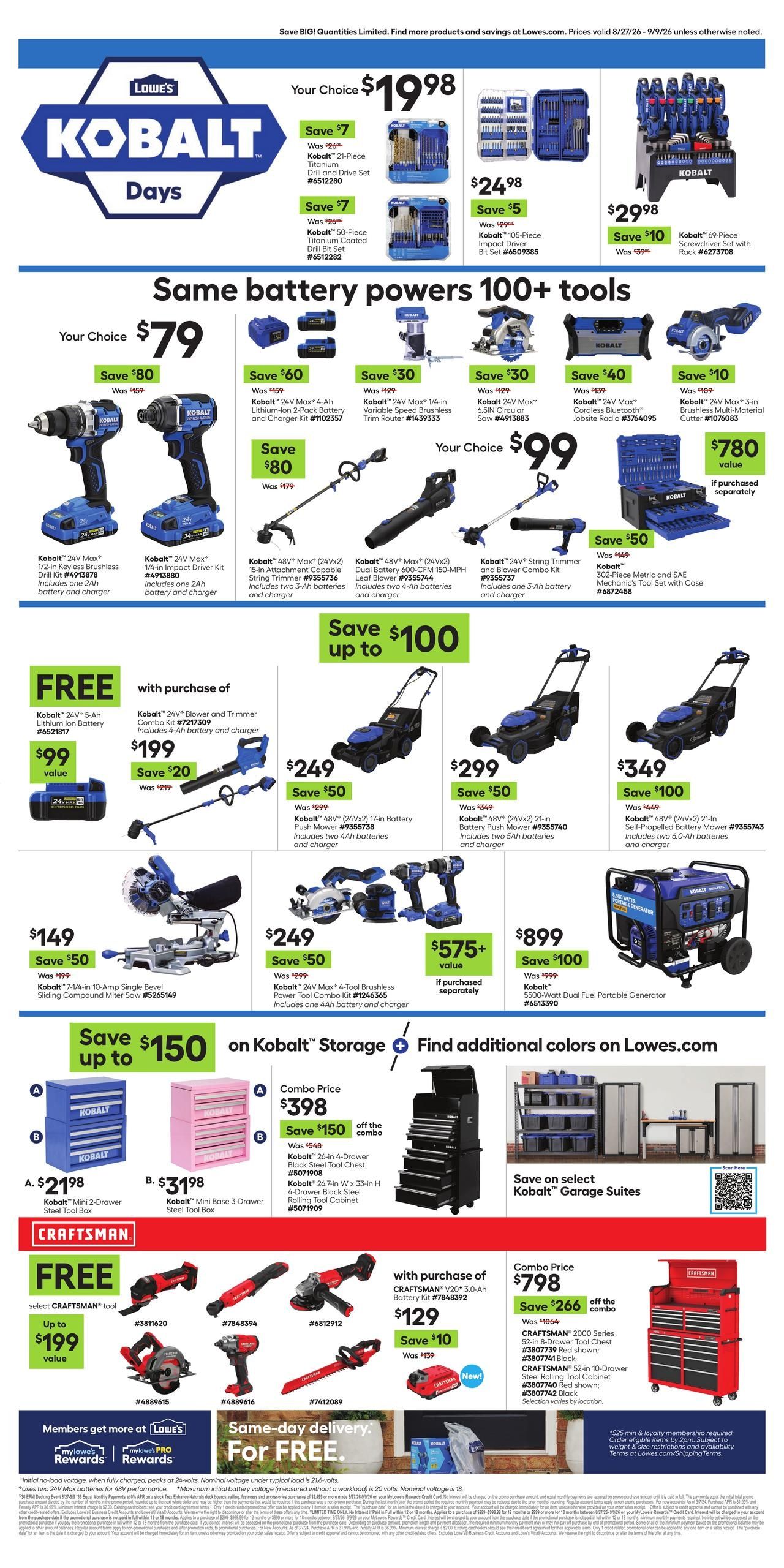 Lowe's Weekly Ad August 27 - September 9, 2026