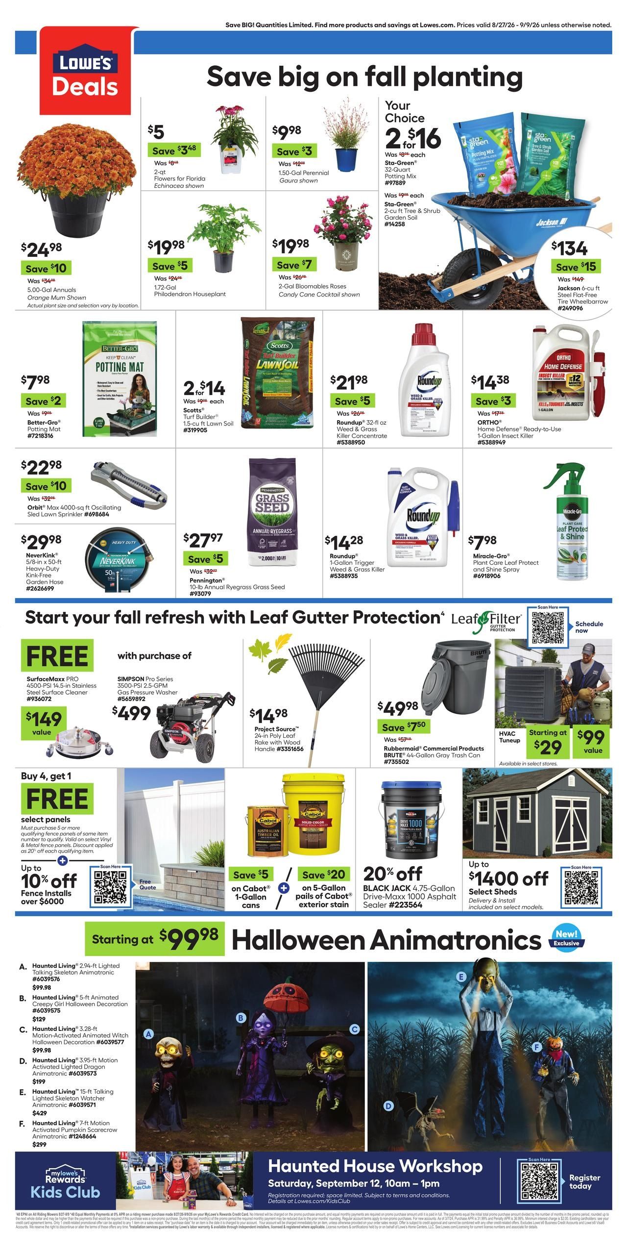 Lowe's (Clearwater–Largo Area, FL) Weekly Ad August 27 - September 9, 2026