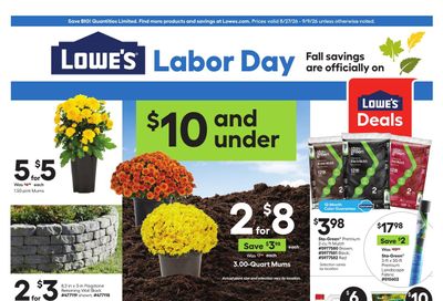 Lowe's Weekly Ad August 27 - September 9, 2026