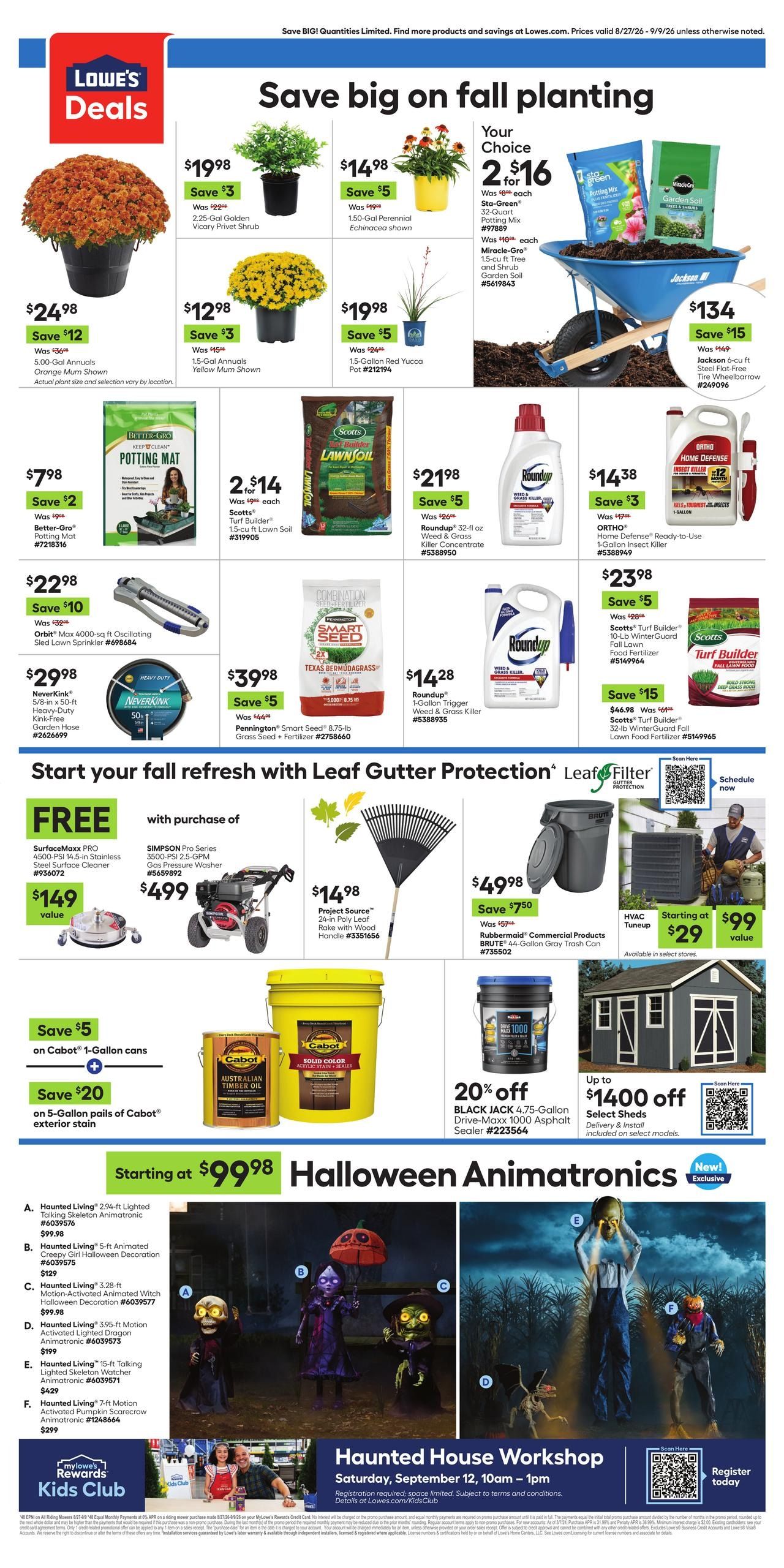 Lowe's (Catarina Area, TX) Weekly Ad August 27 - September 9, 2026