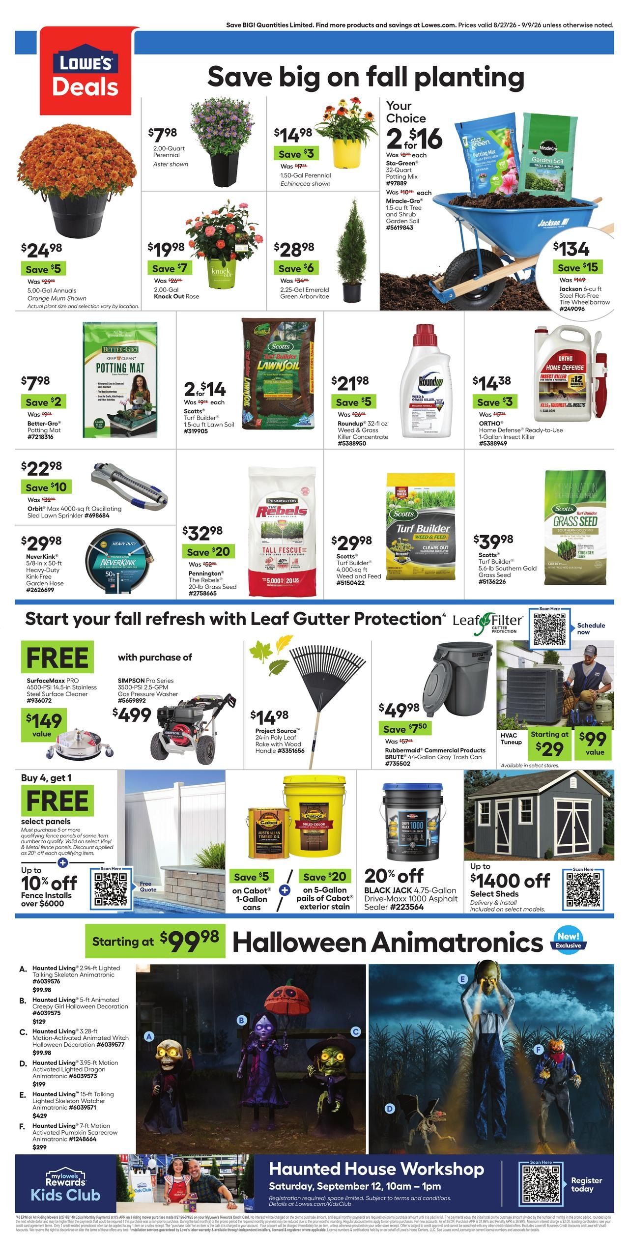 Lowe's (Pelham Area, NC) Weekly Ad August 27 - September 9, 2026