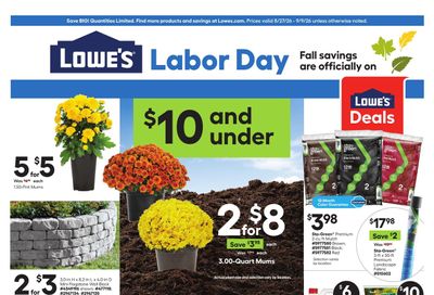 Lowe's (DE, MD, VA) Weekly Ad August 27 - September 9, 2026