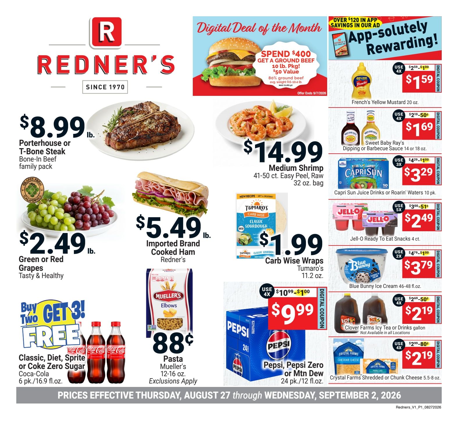 Redner's Markets (Schuylkill Haven, PA) Weekly Ad August 27 - September 2, 2026