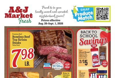 A & J Select Market Weekly Ad August 26 - September 1, 2026