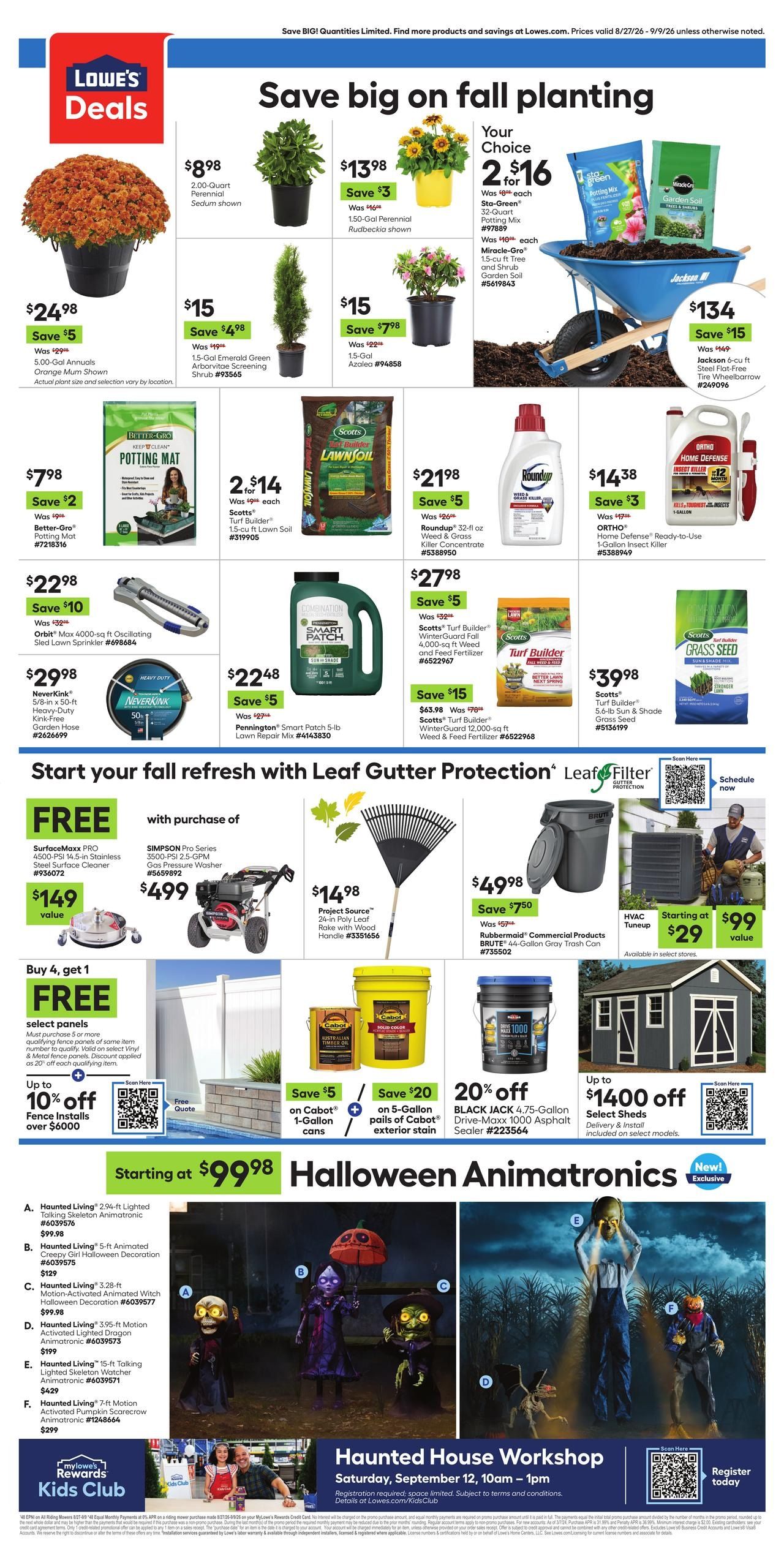 Lowe's (NY, PA) Weekly Ad August 27 - September 9, 2026