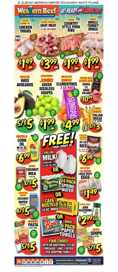 Western Beef (Carle Place Area, NY) Weekly Ad August 27 - September 2, 2026