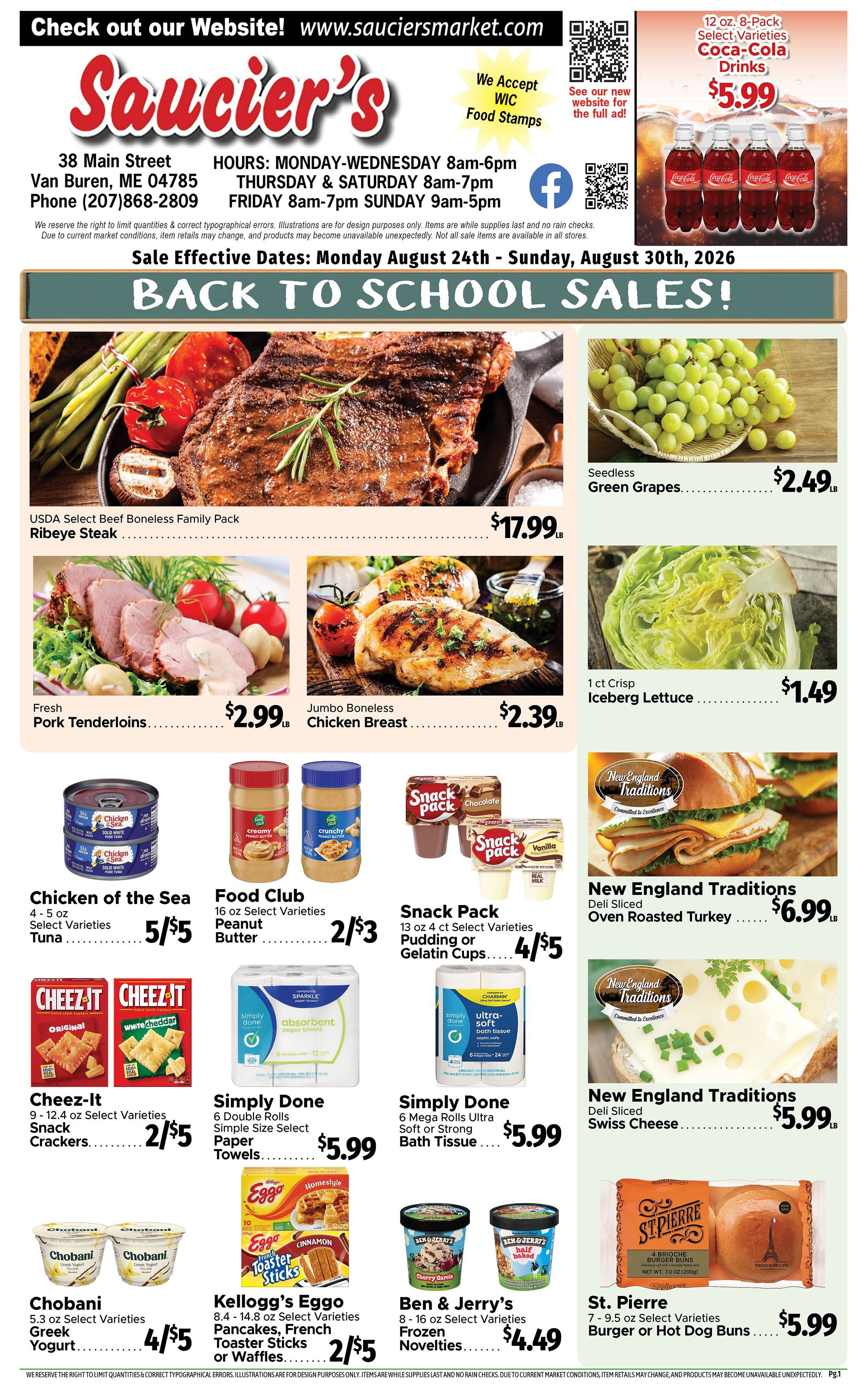 Saucier's Market Weekly Ad August 24 - 30, 2026