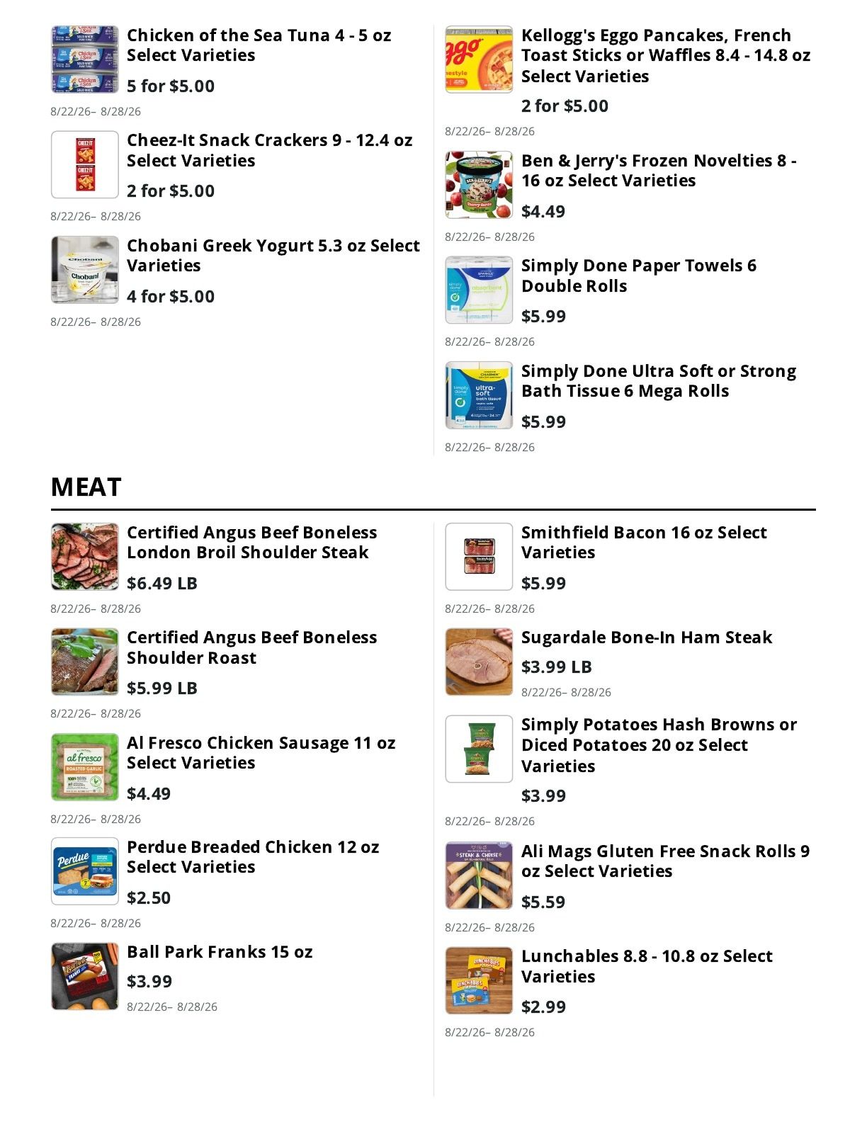 E.M. Heath Supermarket Weekly Ad August 22 - 28, 2026