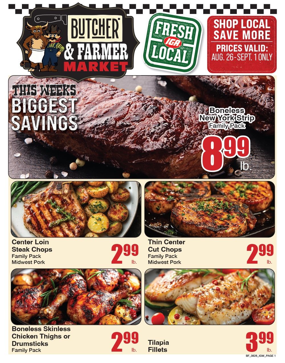 Butcher & Farmer Market Weekly Ad August 26 - September 1, 2026