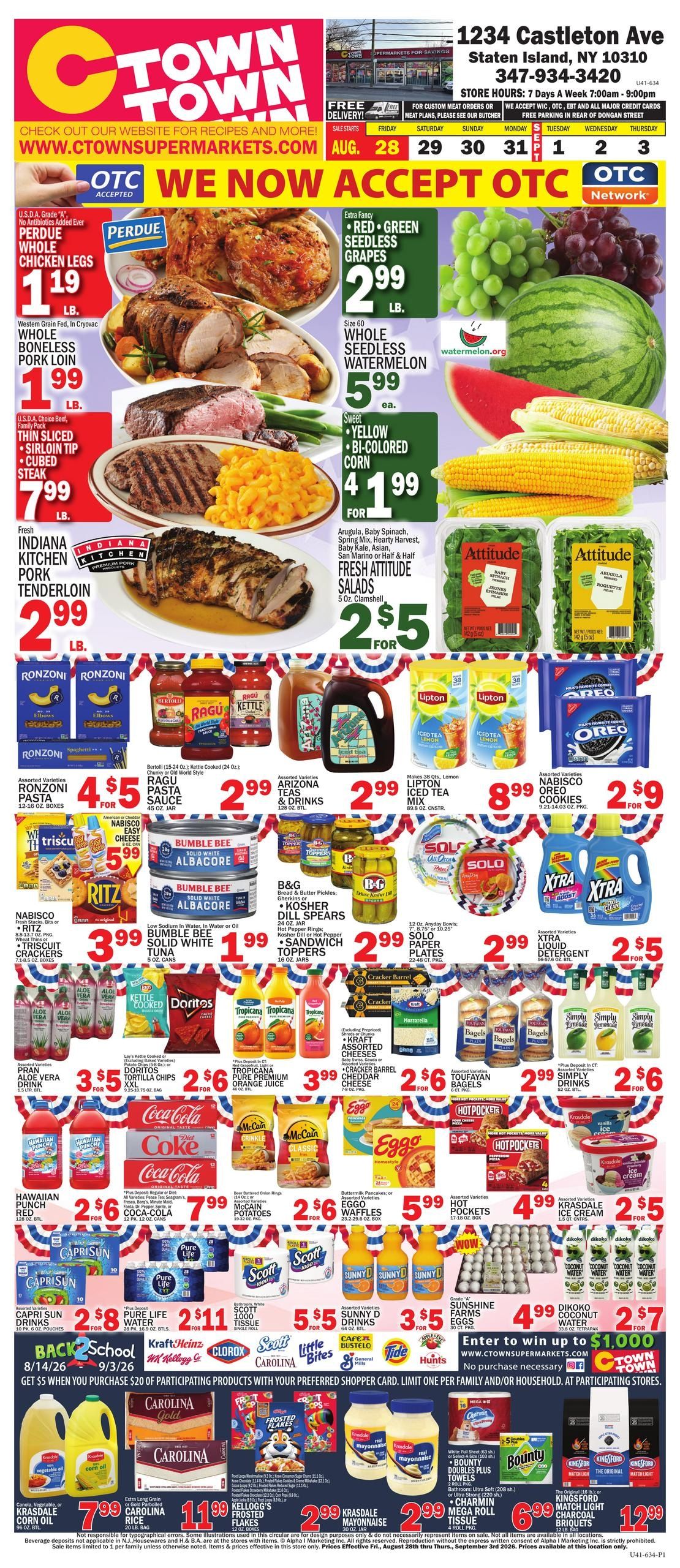 C Town (Bayonne–Staten Island Area, NJ–NY) Weekly Ad August 28 - September 3, 2026
