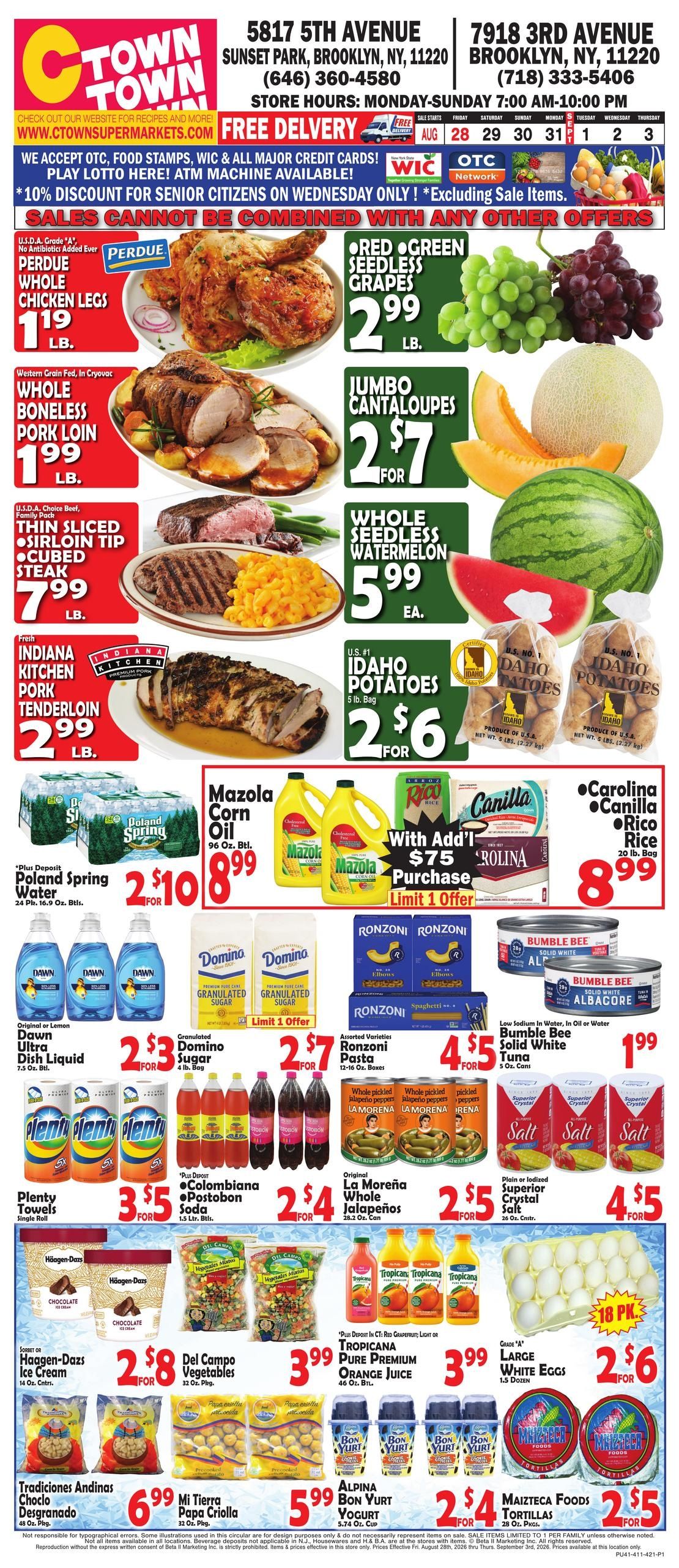 C Town (Brooklyn Area, NY) Weekly Ad August 28 - September 3, 2026