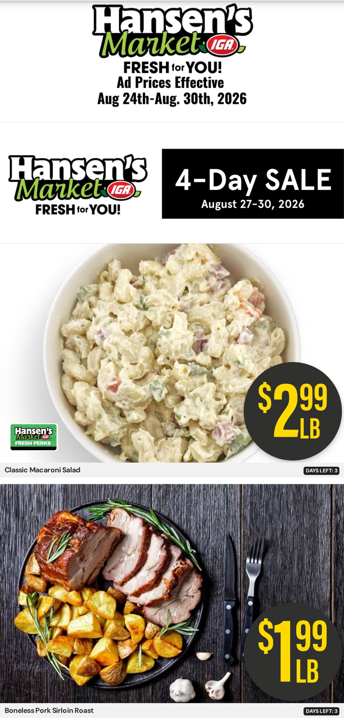 Hansen's IGA Wisconsin (Black River Falls, WI) Weekly Ad August 24 - 30, 2026