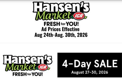 Hansen's IGA Wisconsin (Black River Falls, WI) Weekly Ad August 24 - 30, 2026
