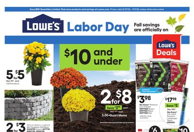 Lowe's (Albany–Williamstown Area, MA–NY) Weekly Ad August 27 - September 9, 2026