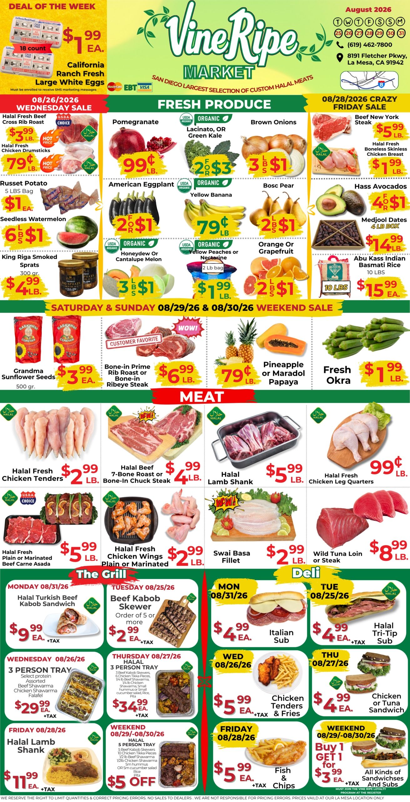 Vine Ripe (8191 Fletcher Parkway, La Mesa, CA) Weekly Ad August 25 - 31, 2026