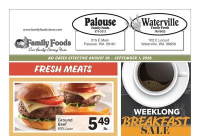 Palouse Family Foods Weekly Ad August 26 - September 1, 2026