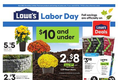 Lowe's (Dayton–Clayton Area, OH) Weekly Ad August 27 - September 9, 2026
