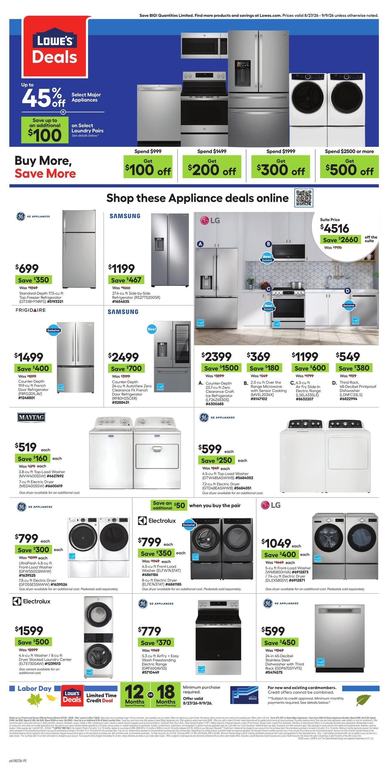 Lowe's Weekly Ad August 27 - September 9, 2026