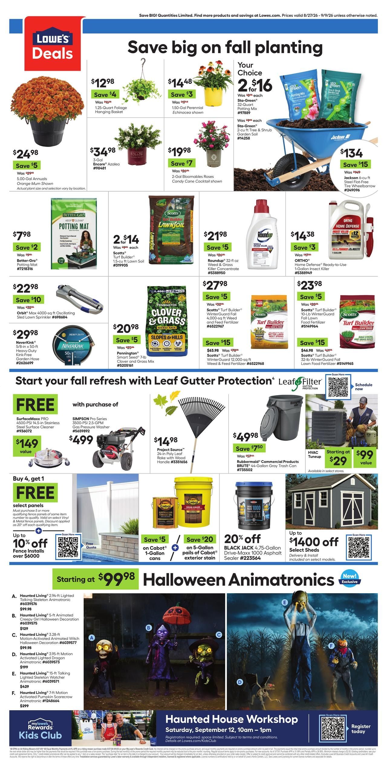 Lowe's (Bethlehem Area, IN) Weekly Ad August 27 - September 9, 2026