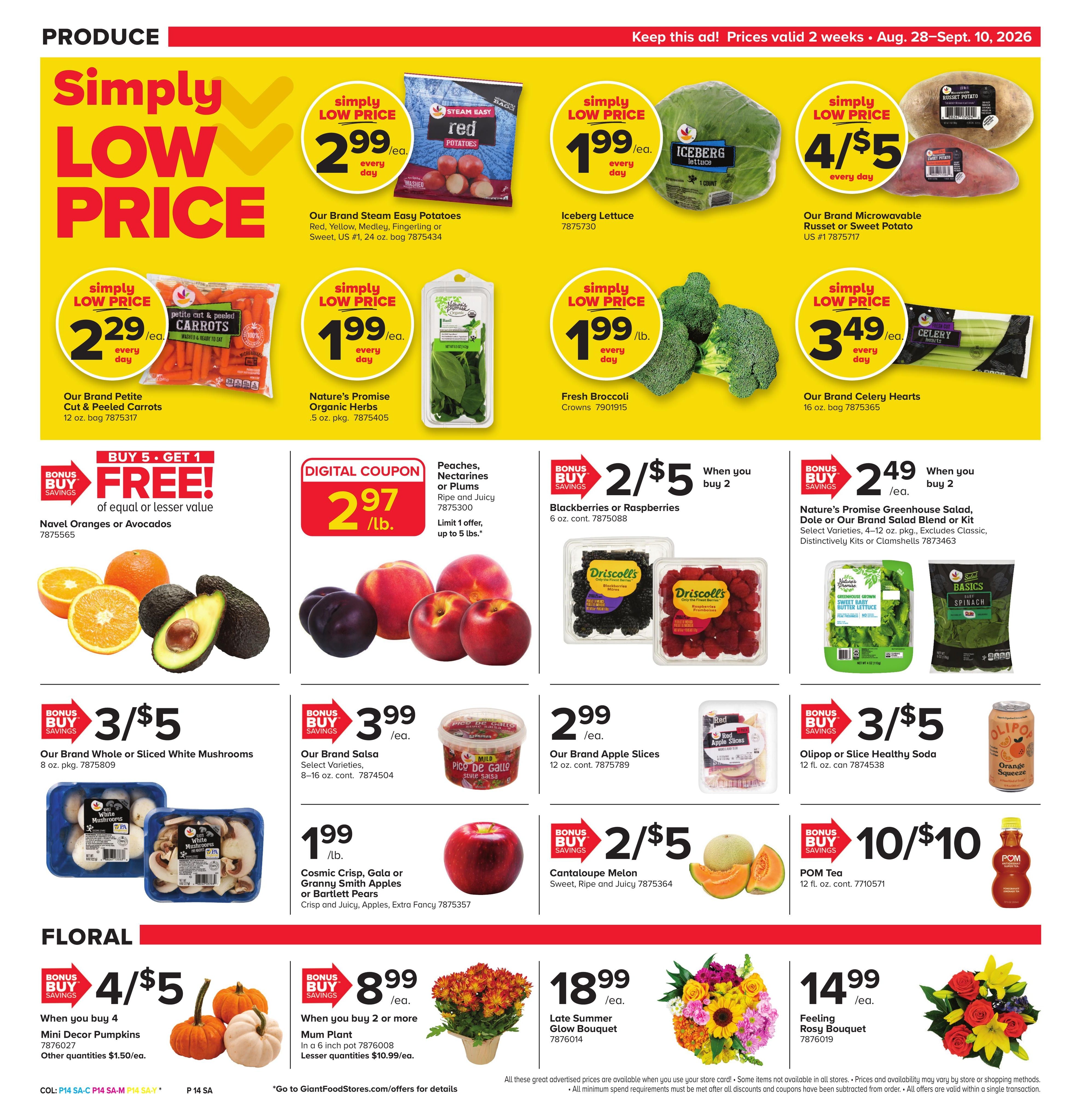 Giant Food Stores (Hawley-Hunlock Creek Area, PA) Weekly Ad August 28 - September 10, 2026