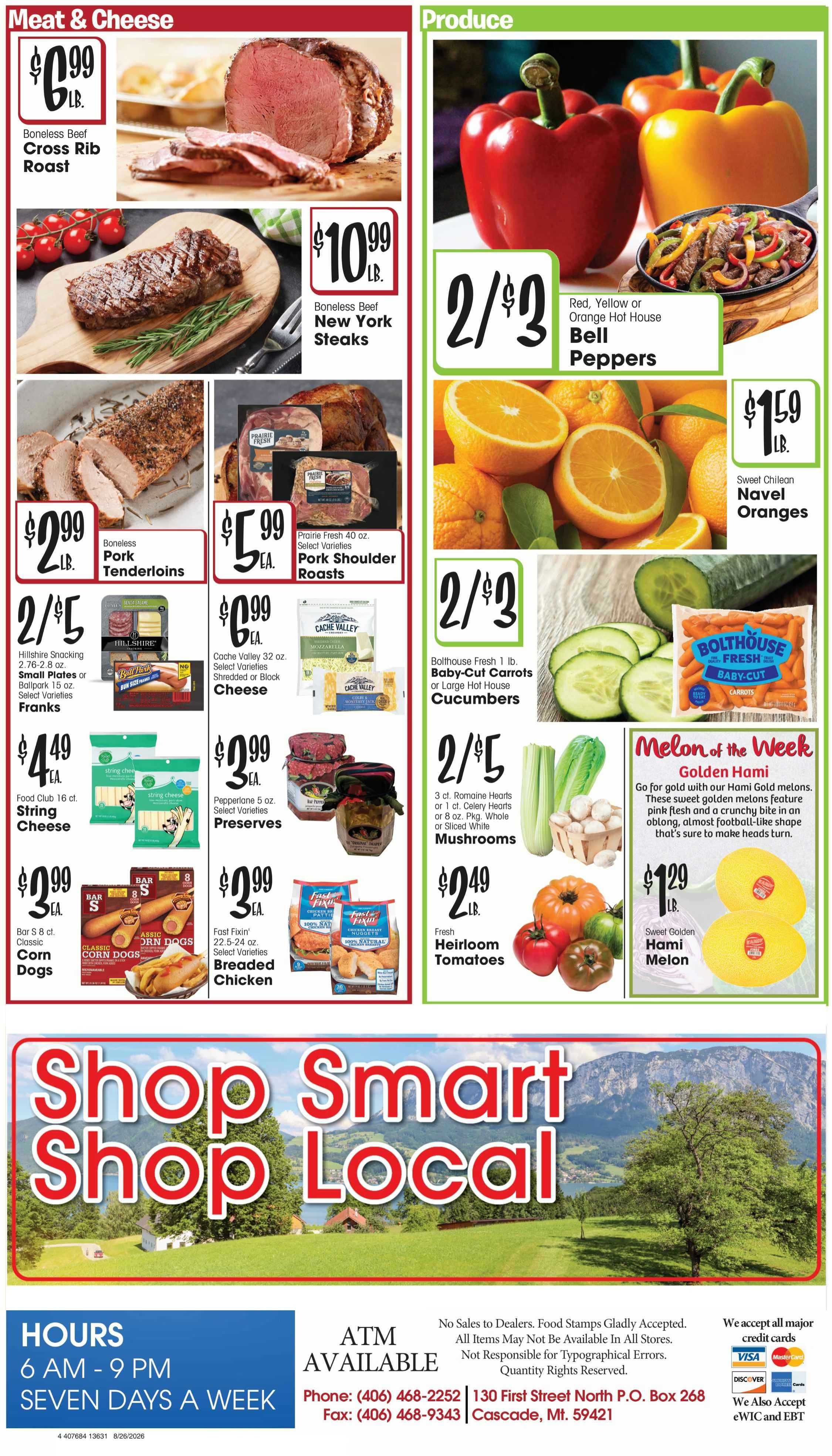 468 Market (130 1st St N, Cascade, MT) Weekly Ad August 26 - September 1, 2026