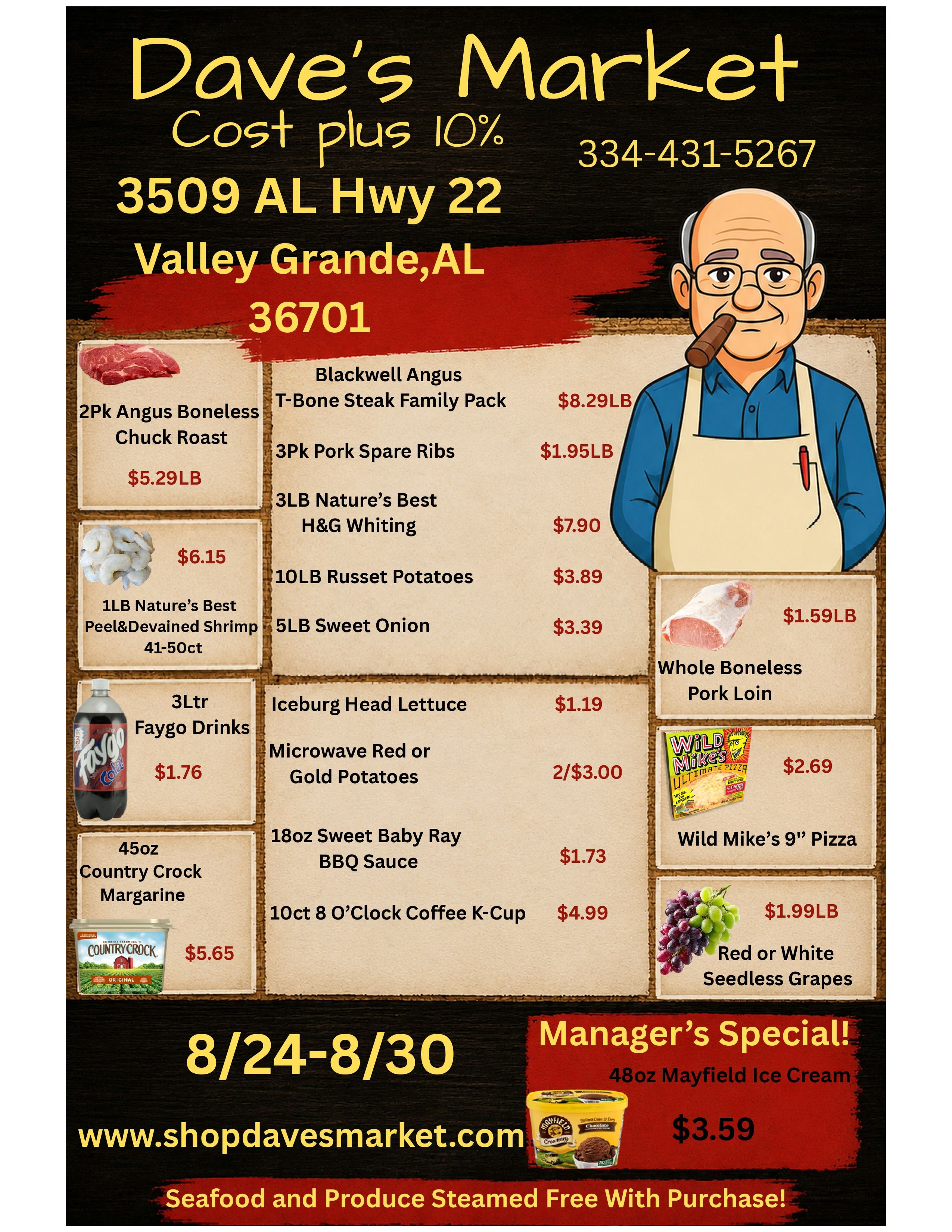Dave's Market Valley Grande (3509 AL-22, Valley Grande, AL) Weekly Ad August 24 - 30, 2026