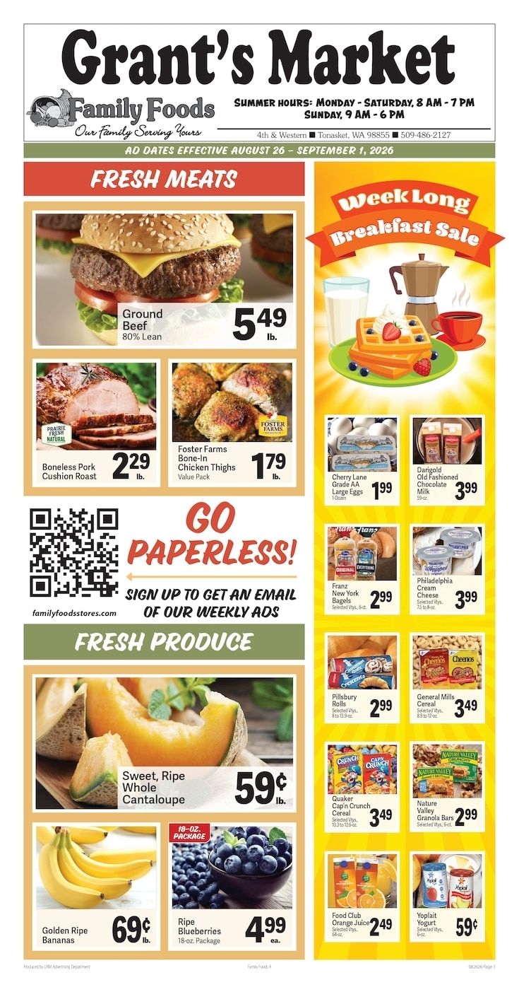 Grant's Family Foods Weekly Ad August 26 - September 1, 2026