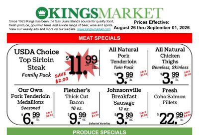 Kings Market Friday Harbor Weekly Ad August 26 - September 1, 2026