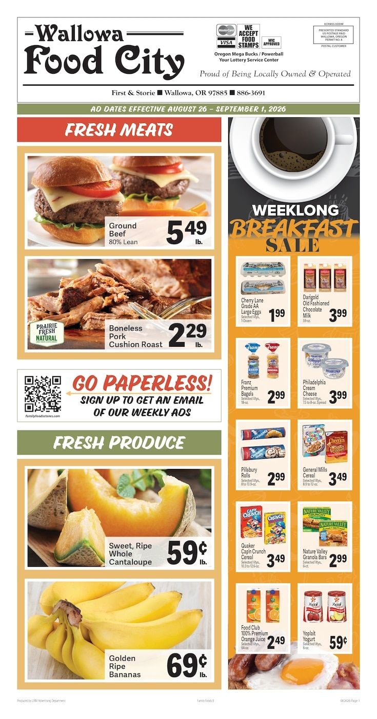 Wallowa Food City Weekly Ad August 26 - September 1, 2026