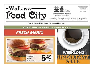 Wallowa Food City Weekly Ad August 26 - September 1, 2026