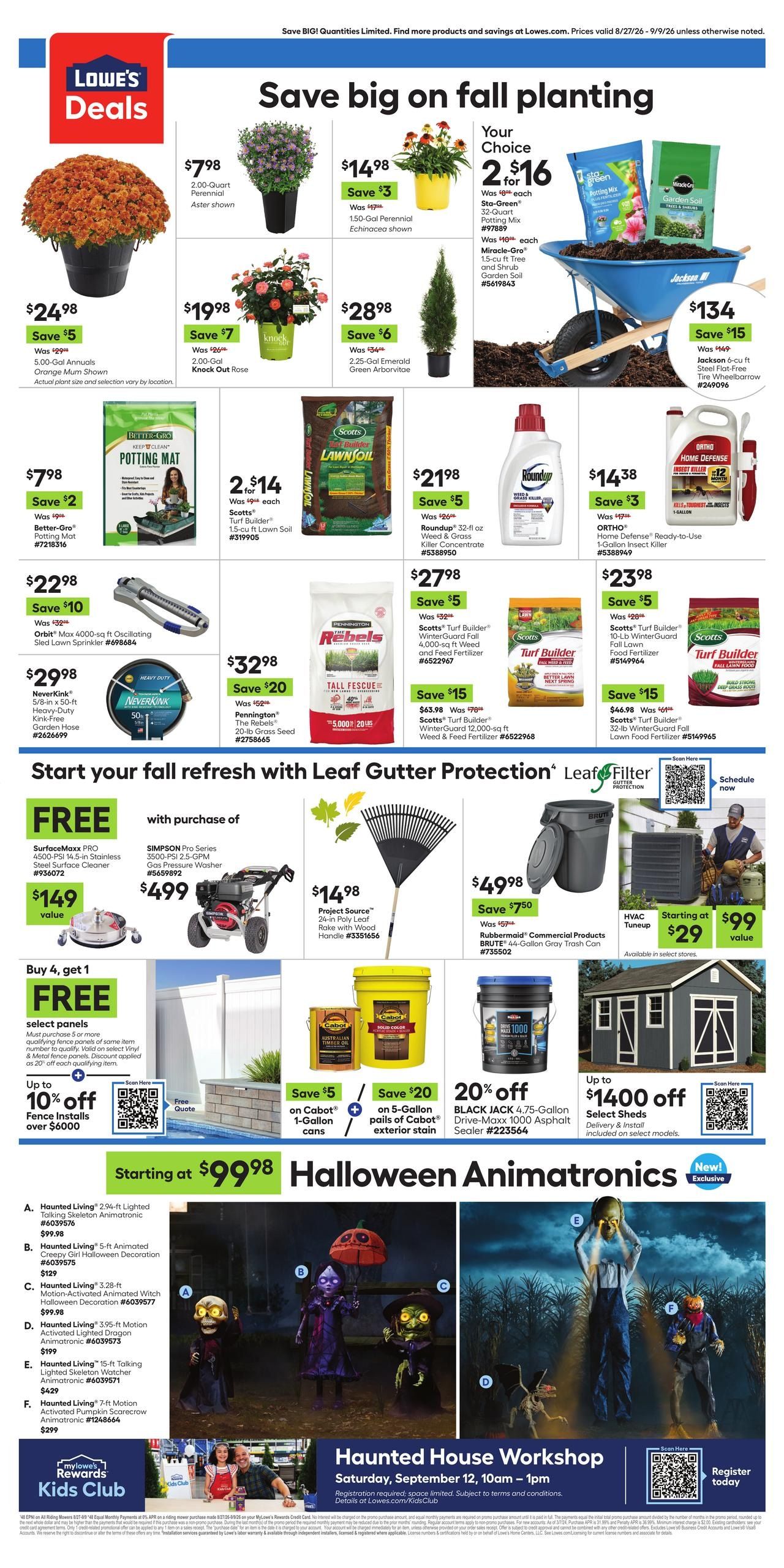 Lowe's (Corriganville Area, MD) Weekly Ad August 27 - September 9, 2026