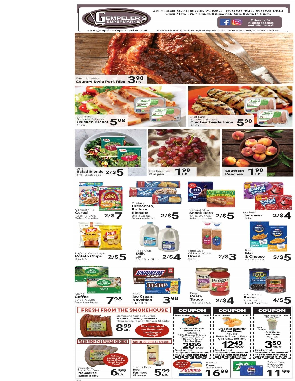 Gempeler's Supermarket Weekly Ad August 24 - 30, 2026