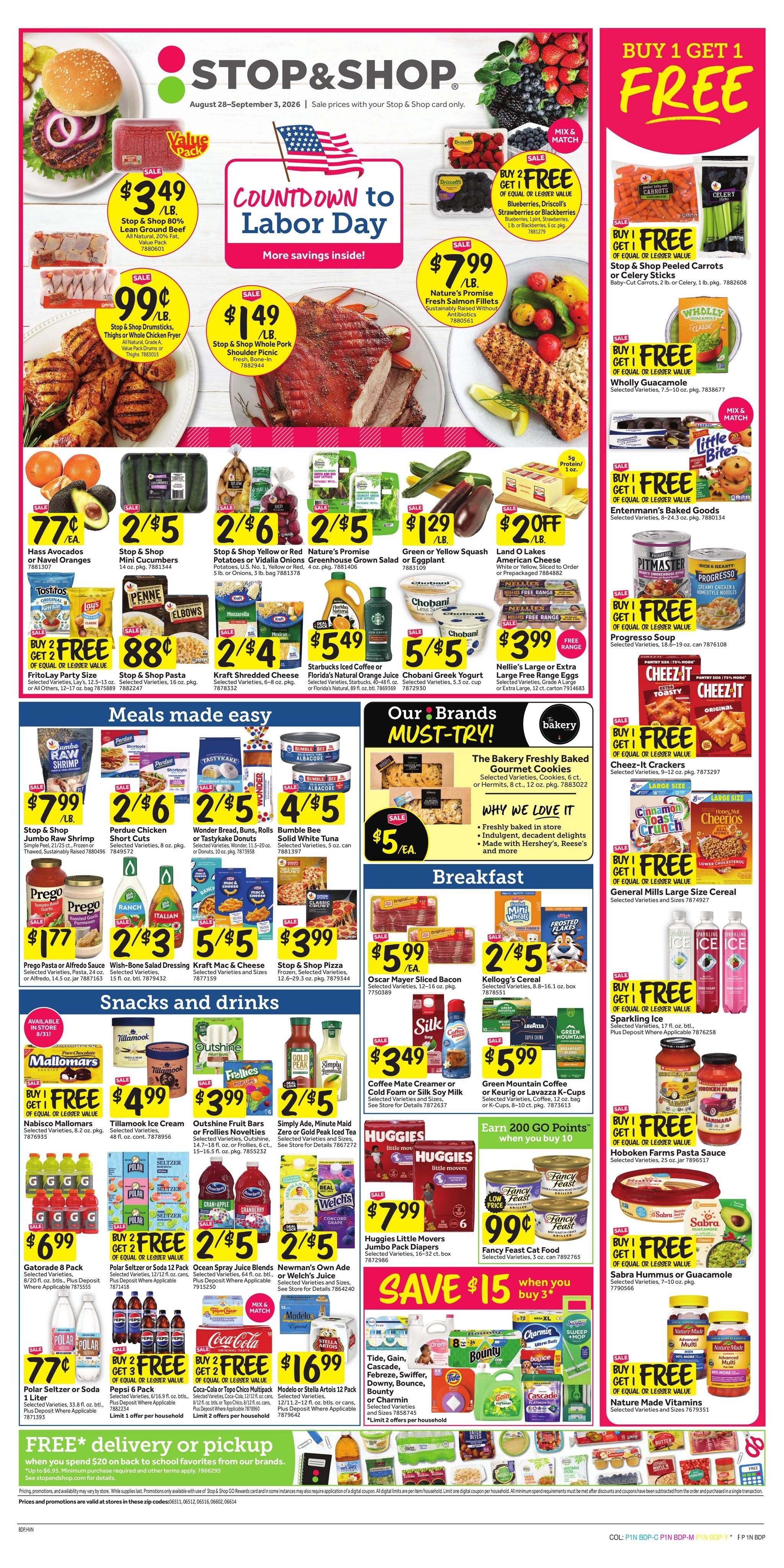 Stop & Shop (Bridgeport-New Haven Area, CT) Weekly Ad August 28 - September 3, 2026