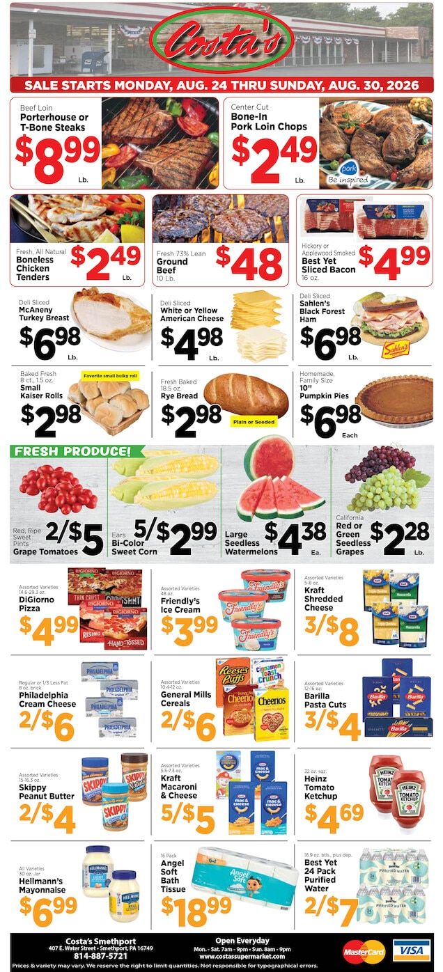Costa's Supermarket Weekly Ad August 24 - 30, 2026
