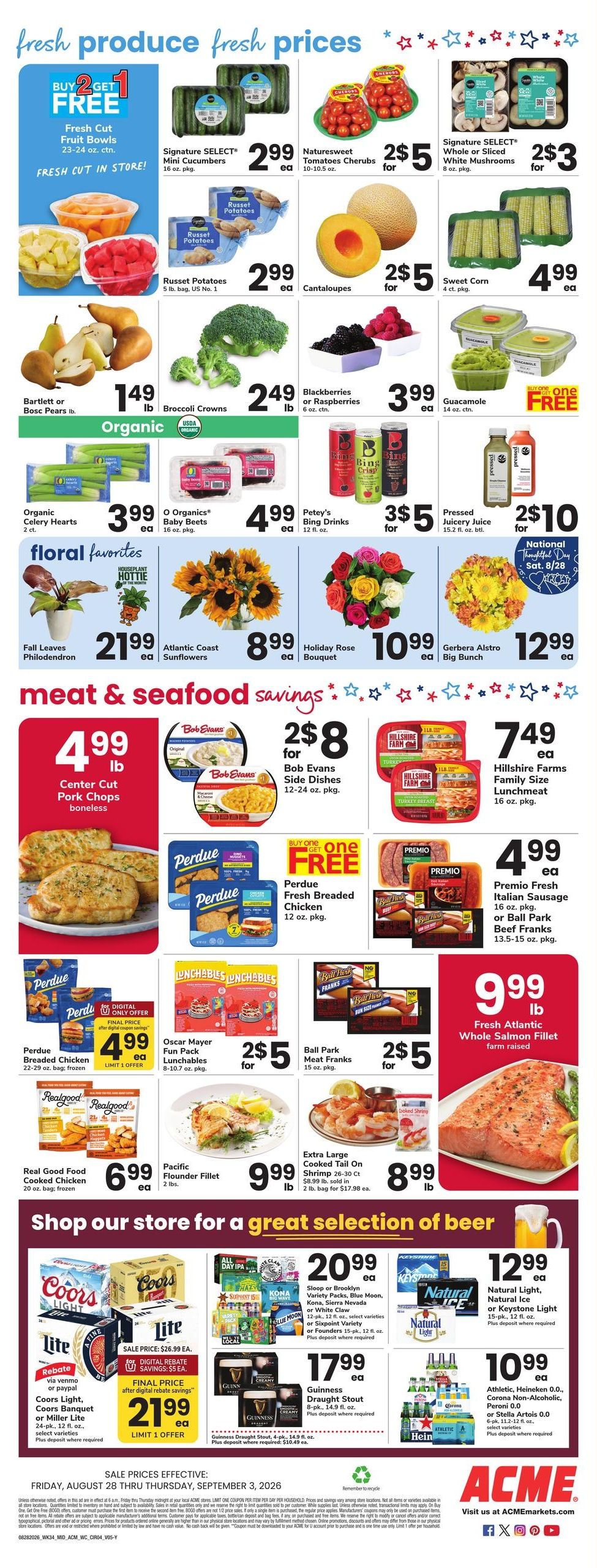 Acme Markets (Bangall Area, NY) Weekly Ad August 28 - September 3, 2026