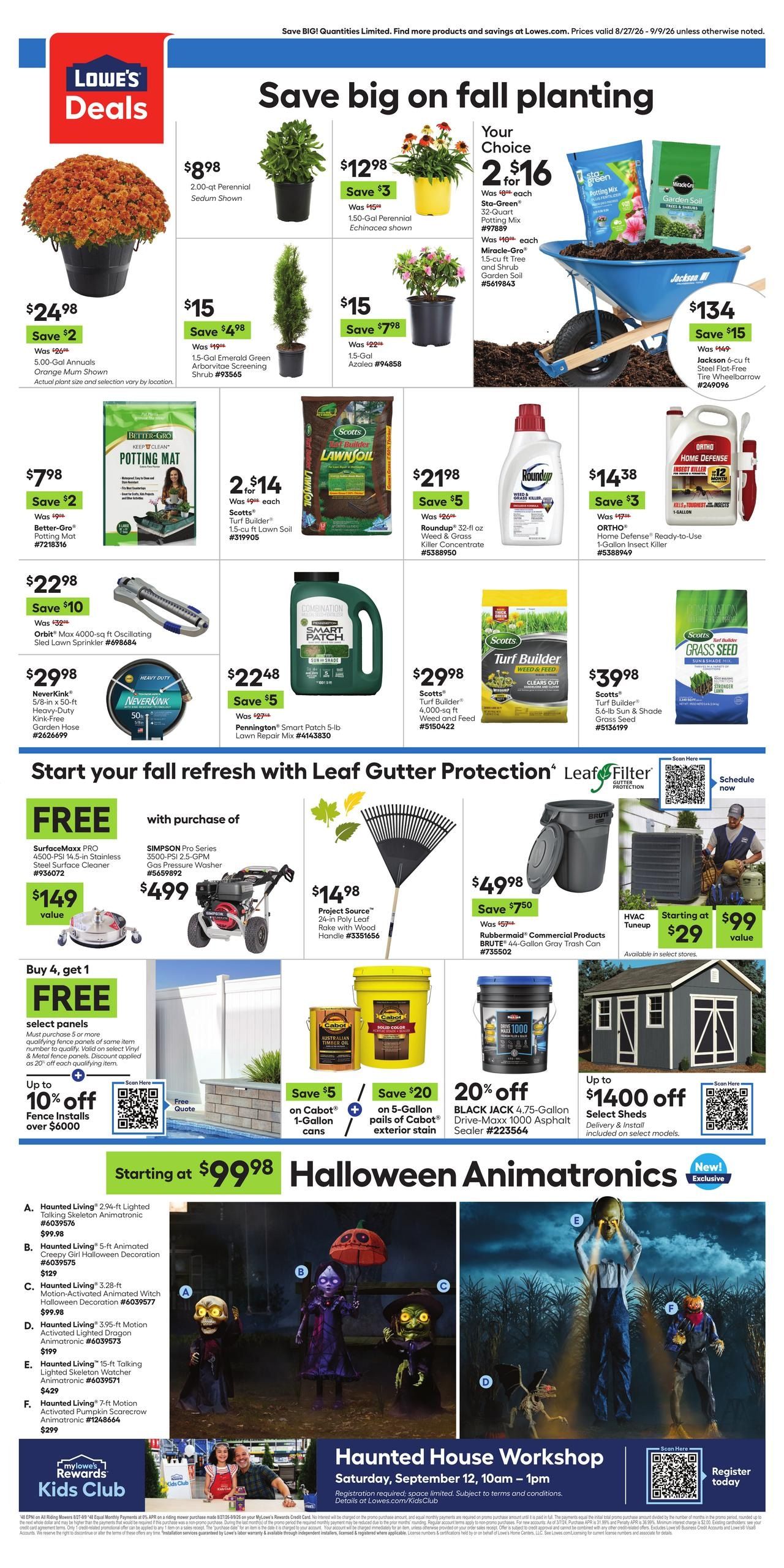 Lowe's (Millbrook–Armonk Area, NY) Weekly Ad August 27 - September 9, 2026