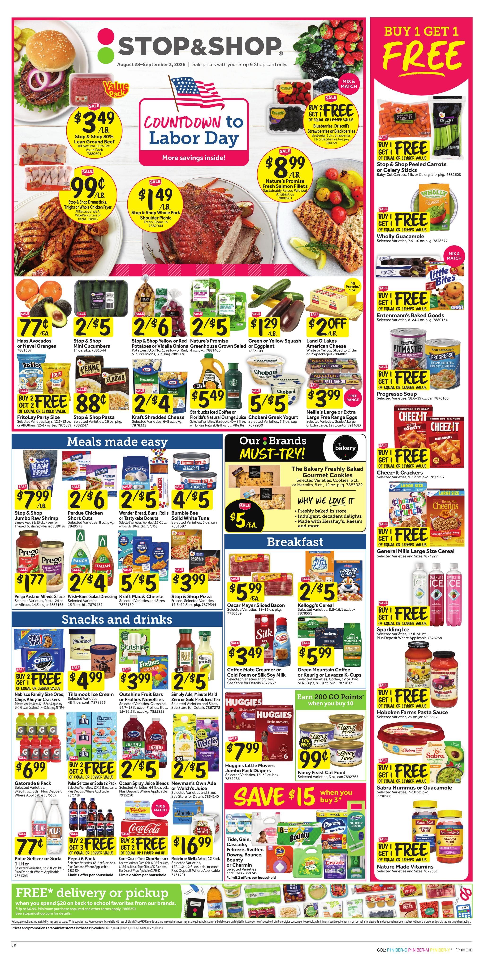 Stop & Shop (Hartford Area, CT) Weekly Ad August 28 - September 3, 2026