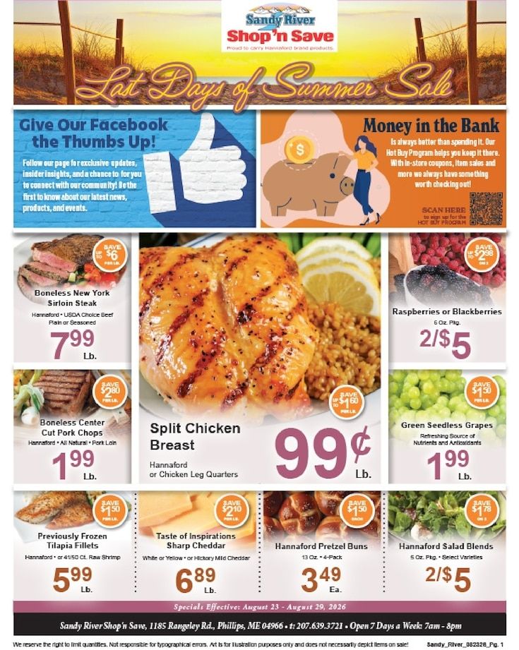 Sandy River Shop 'n Save Weekly Ad August 23 - 29, 2026