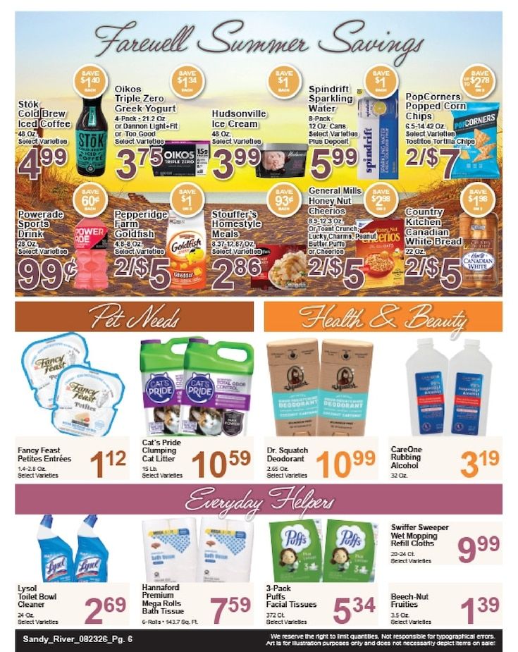Sandy River Shop 'n Save Weekly Ad August 23 - 29, 2026