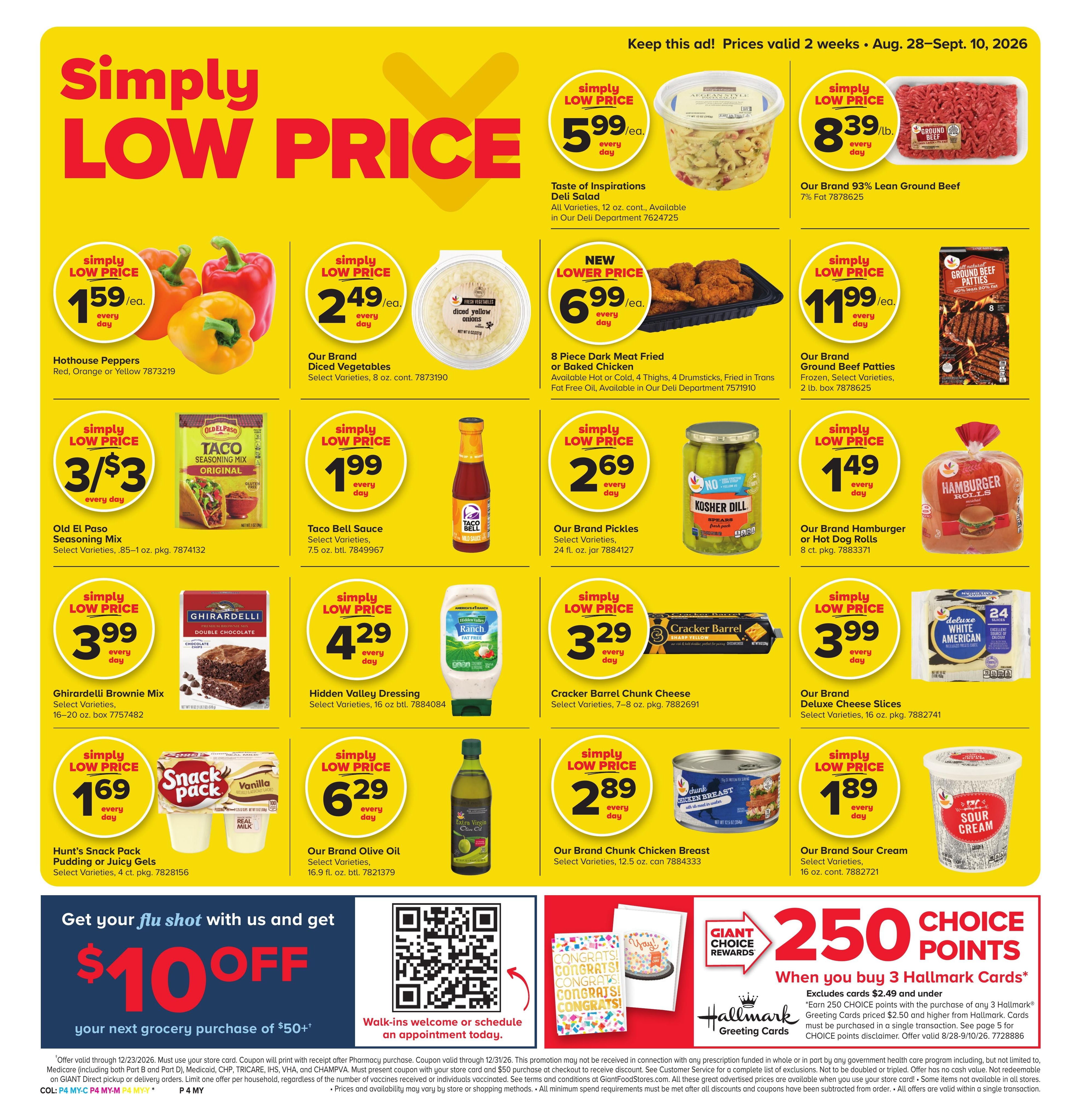 Giant Food Stores (Corriganville Area, MD) Weekly Ad August 28 - September 10, 2026